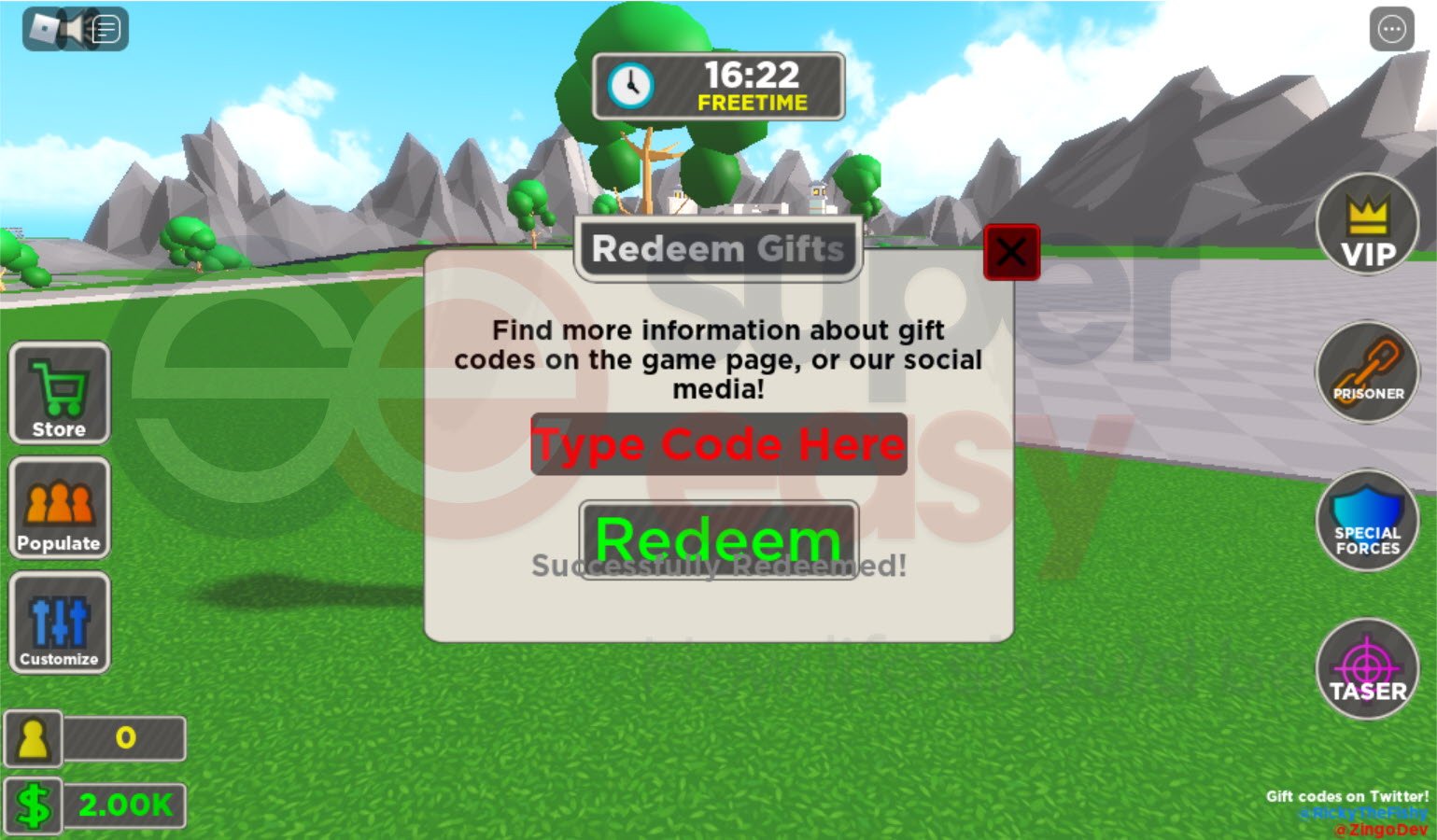 How to redeem Jail Tycoon codes.