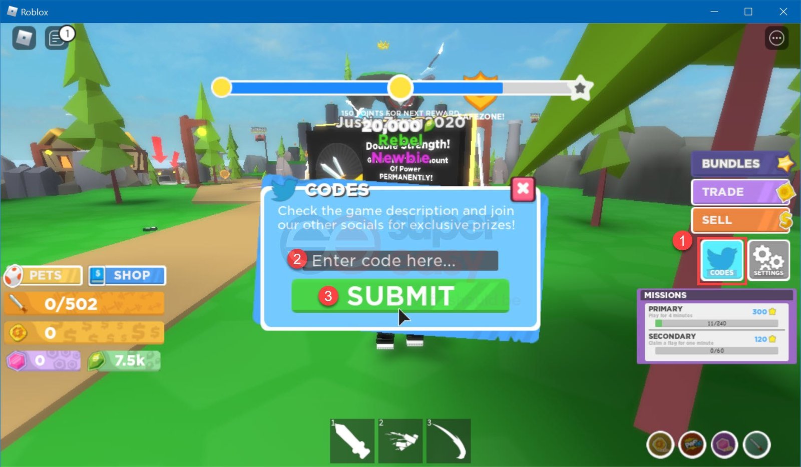 How to redeem Sword Legends codes
