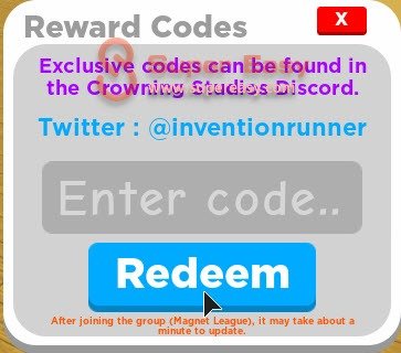 Redeem Roblox Magnet Simulator codes 1