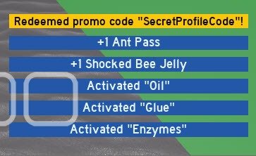 rewards for the Bee Swarm Simulator codes example